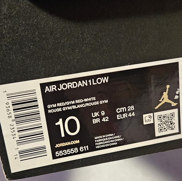 Nike Air Jordan 1 Low Retro "White Red" - Picture 9 of 9